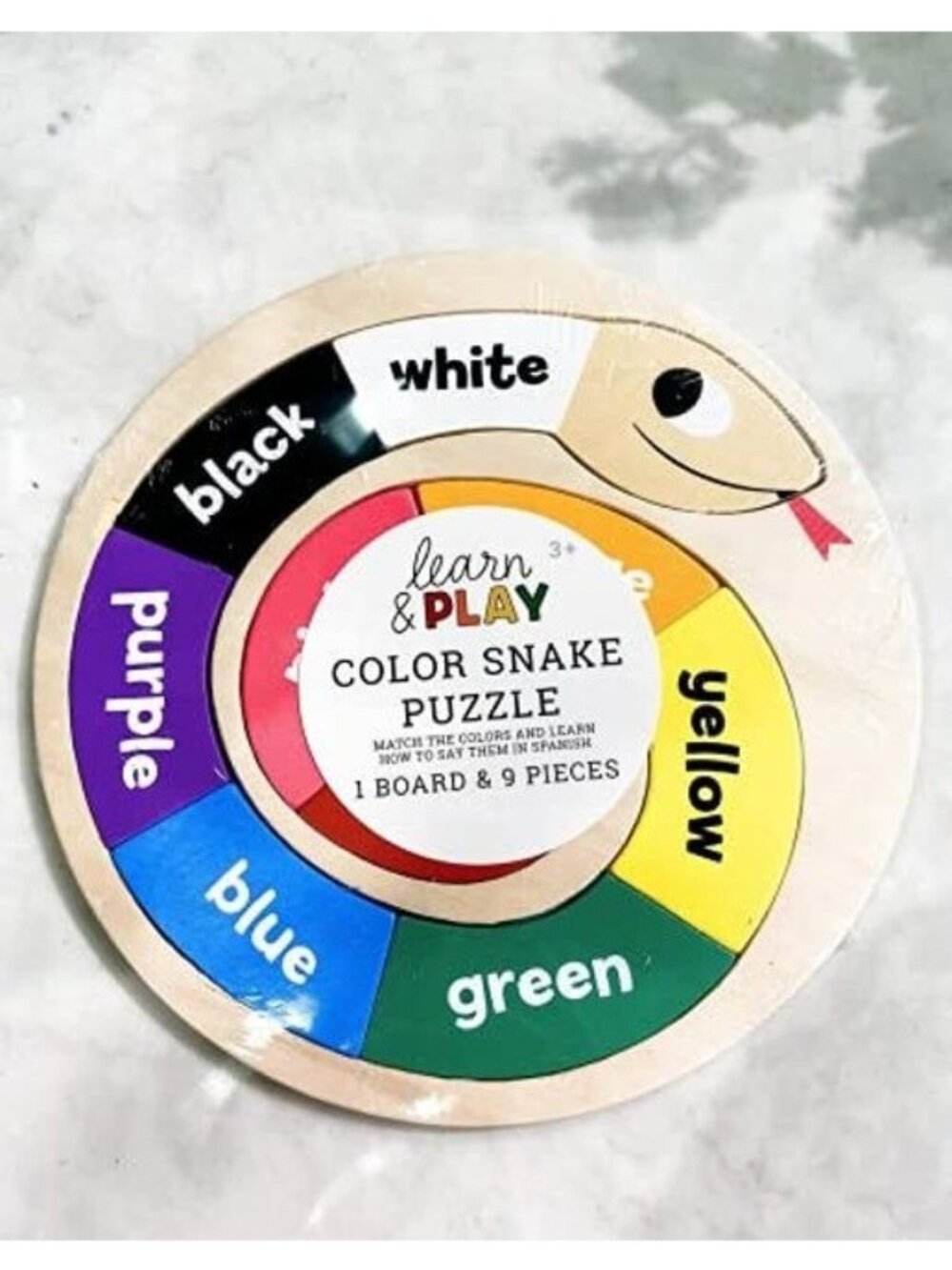 Learn & Play Color Snake Puzzle For Kids 3+ Educational Wooden Toy - 9 Pieces